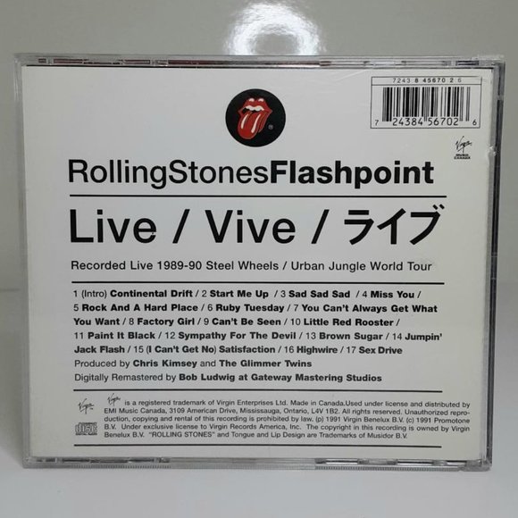 Rolling Stones Flashpoint CD Live in Japan 1989-1990 - Picture 2 of 3